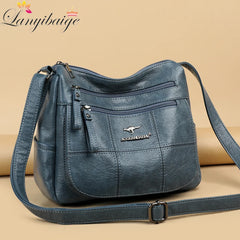 Soft PU Leather Crossbody Bag for Women Casual Messenger Bags