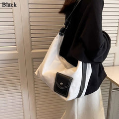 Women's Large Canvas Tote Bag with Pockets