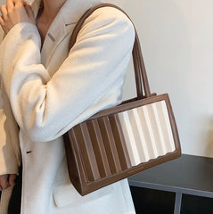 Women's PU Leather Pleated Shoulder Bag Small Tote Bag