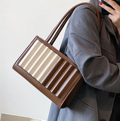 Women's PU Leather Pleated Shoulder Bag Small Tote Bag