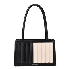 Women's PU Leather Pleated Shoulder Bag Small Tote Bag