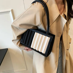 Women's PU Leather Pleated Shoulder Bag Small Tote Bag