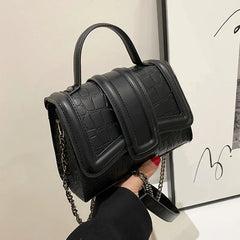 Stone Pattern Shoulder Messenger Bag for Women Small Flap Crossbody Bag