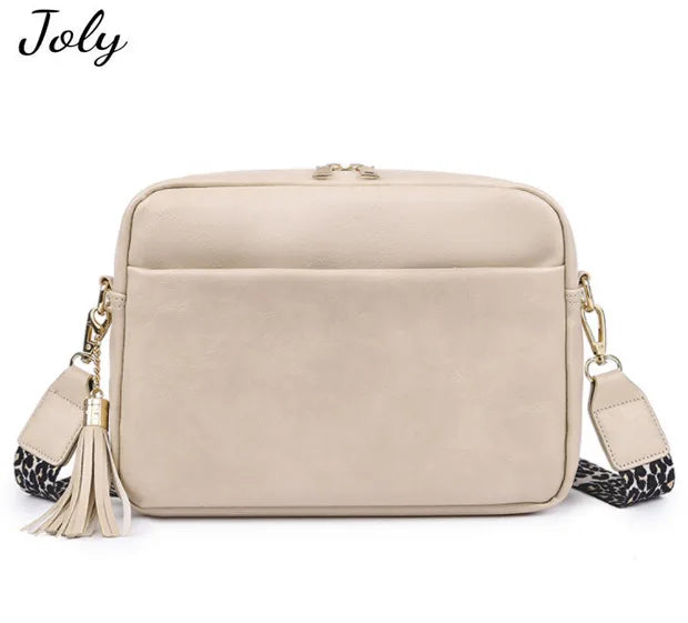 Leopard Crossbody Bag for Women Vegan Leather Shoulder Purse Zipped