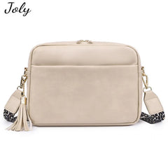 Leopard Crossbody Bag for Women Vegan Leather Shoulder Purse Zipped