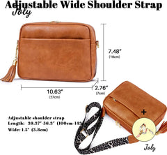 Leopard Crossbody Bag for Women Vegan Leather Shoulder Purse Zipped