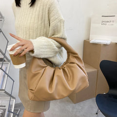 Women Tote Shoulder Bags Folds Dumplings Soft Roupas Femininas Clutch