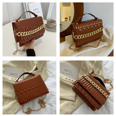 Women's Flap Shoulder Bag Small Leather Crossbody Metal Chain Clutch