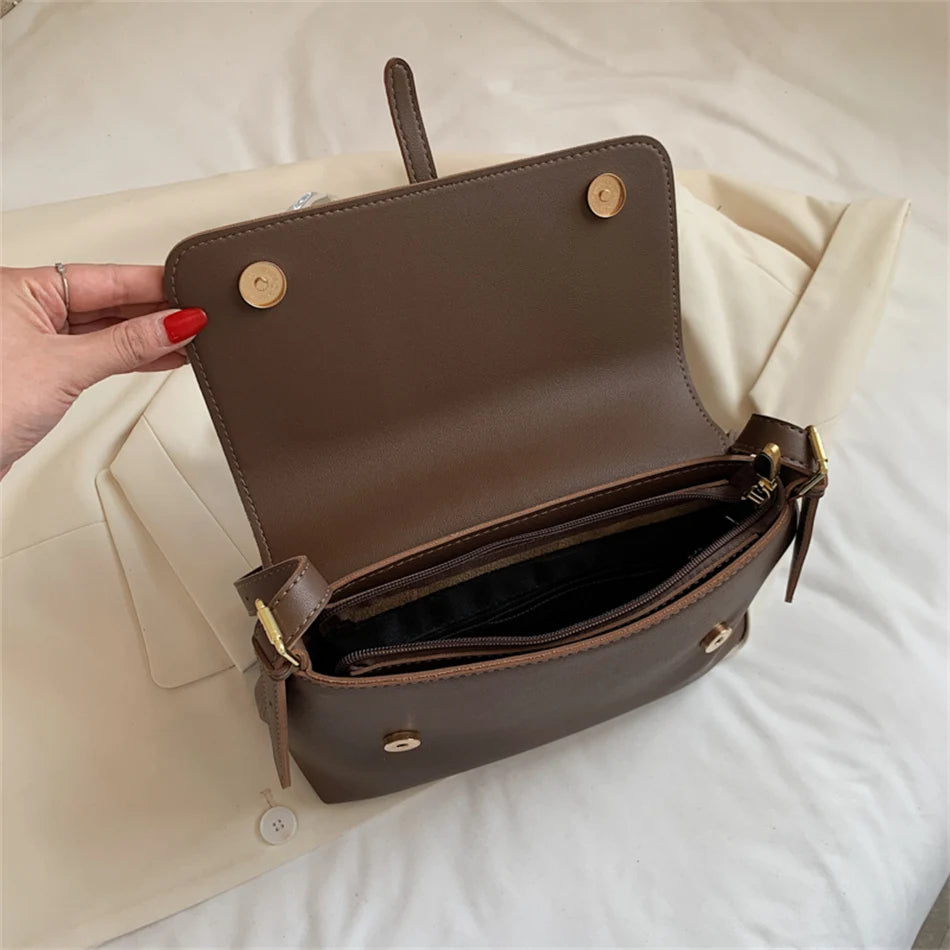 High Leather Crossbody Messenger Bag for Women Shoulder