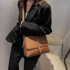 High Leather Crossbody Messenger Bag for Women Shoulder