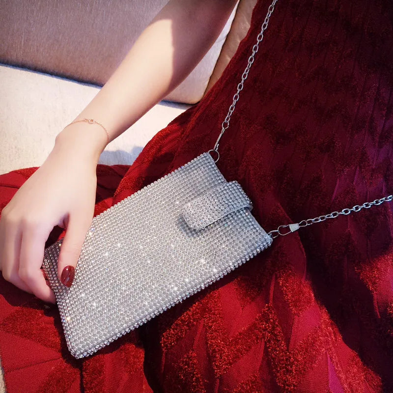 Rhinestone Chain Crossbody Bag for Women