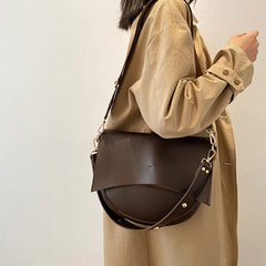 Retro PU Leather Shoulder Bag Women Crossbody Tote Travel Phone Purse