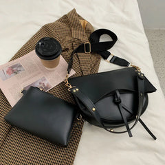 Retro PU Leather Shoulder Bag Women Crossbody Tote Travel Phone Purse