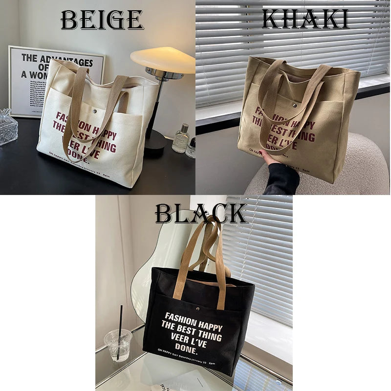 High Capacity Canvas Tote Shoulder Bag