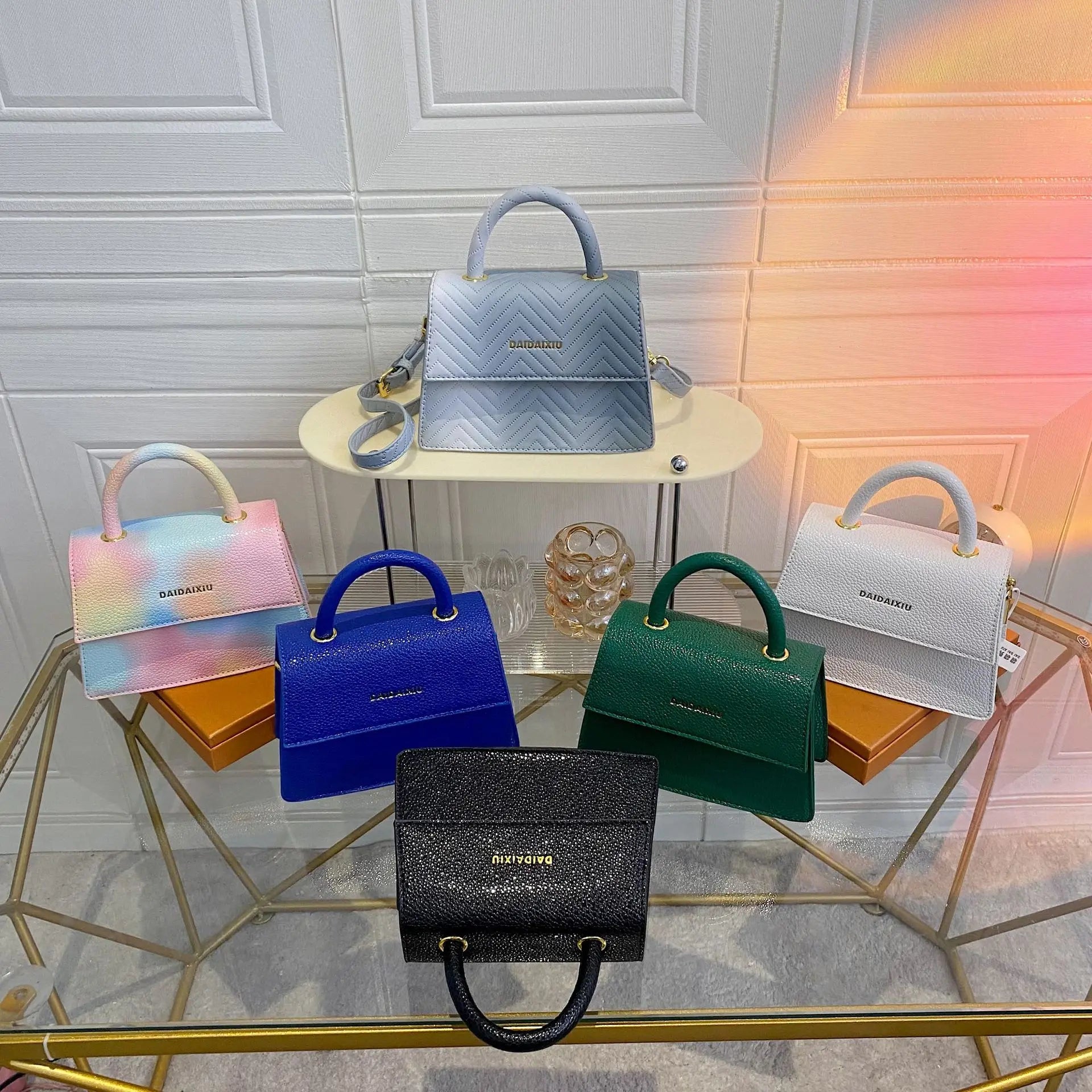 Small Square Bag PU Leather Handbags For Women Shoulder Bag Casual Crossbody Bag