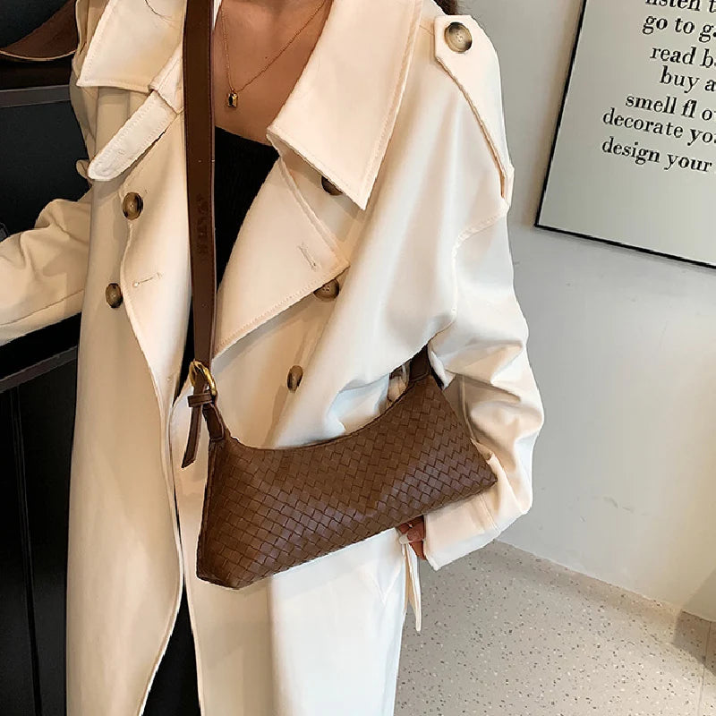 Casual Armpit Bag for Women Woven Handbags