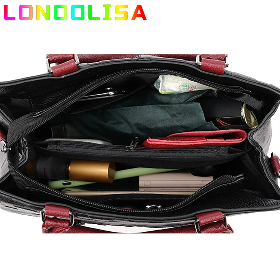 Lady Tote Handbag PU Leather Casual Crossbody Bags for Women