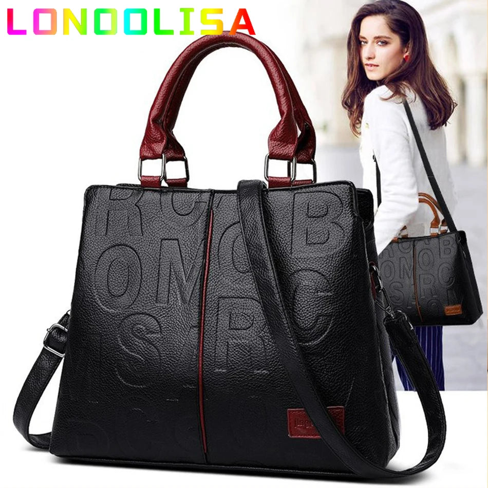 Lady Tote Handbag PU Leather Casual Crossbody Bags for Women