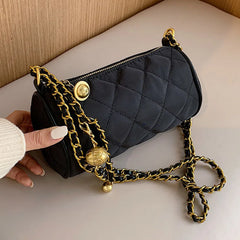 Mini Shoulder Bags High Nylon Chains Women Messenger Bags Cylindrical Crossbody