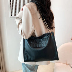 Women's Chain Crossbody Bag Flap Tote Winter PU Leather Handbag