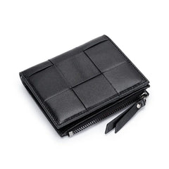 100% Leather Wallets Purses Small Money Bag Knitting Women's Purses