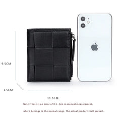 100% Leather Wallets Purses Small Money Bag Knitting Women's Purses