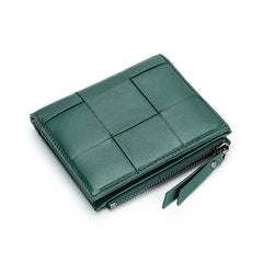 100% Leather Wallets Purses Small Money Bag Knitting Women's Purses