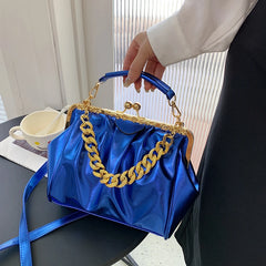 Women Shoulder Bag Tote PU Leather Crossbody Bag Small Thick Chain