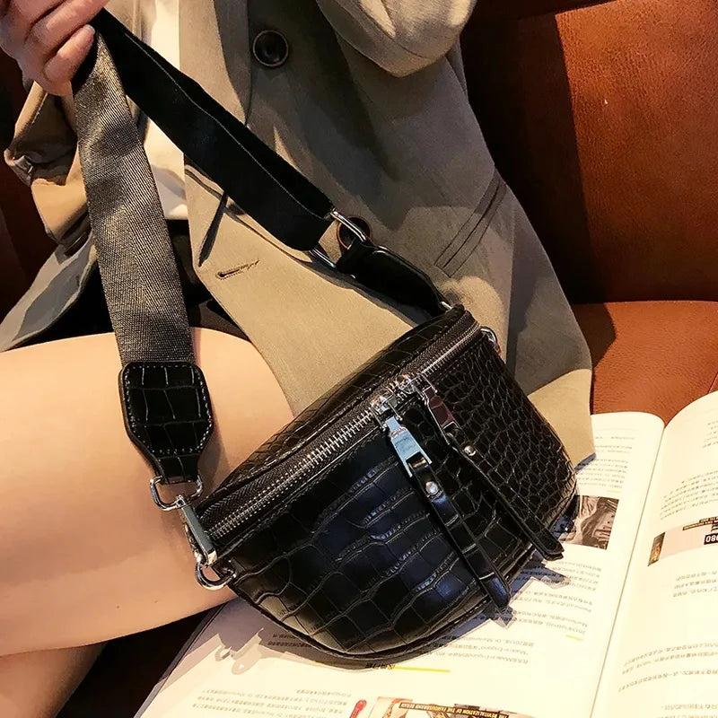 Saddle Women's Chest Bag High Crossbody Bags Female Chain Handbag