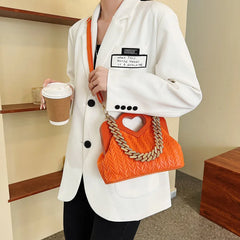 Green PU Leather Shoulder Bag for Women