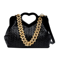 Green PU Leather Shoulder Bag for Women