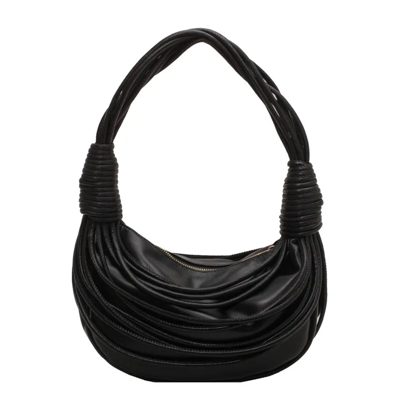 Braided Underarm Bag Women's Handbag Casual Solid Shoulder Bags