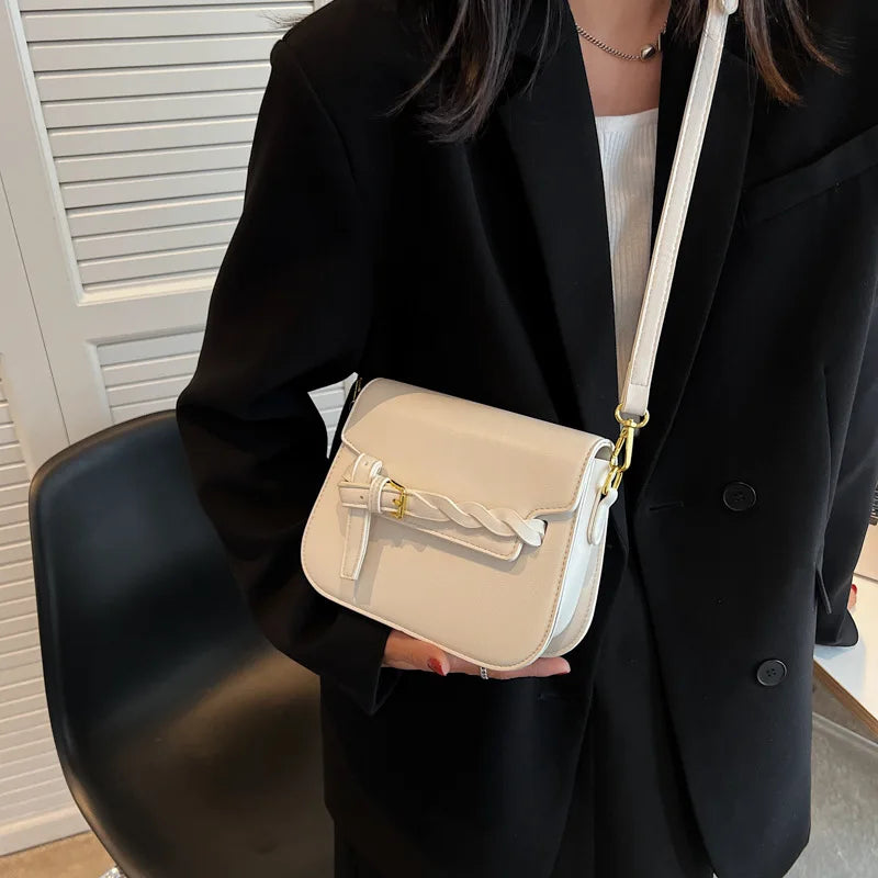 Women's Shoulder Bag PU Leather Crossbody Handbag Flap Candy Color