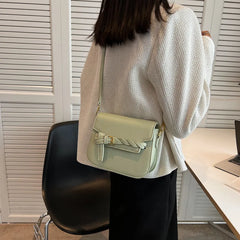 Women's Shoulder Bag PU Leather Crossbody Handbag Flap Candy Color