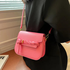 Women's Shoulder Bag PU Leather Crossbody Handbag Flap Candy Color