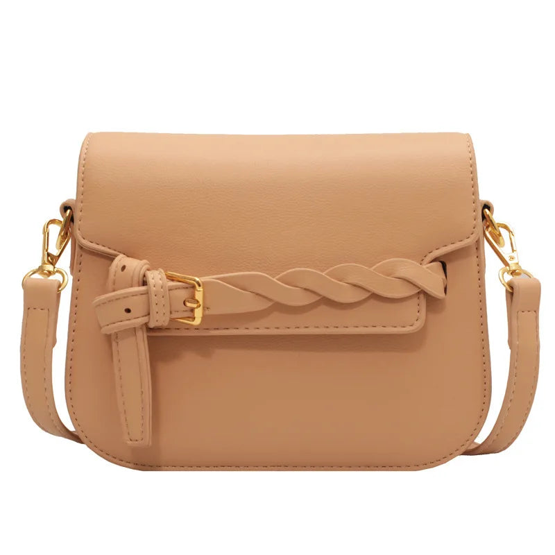 Women's Shoulder Bag PU Leather Crossbody Handbag Flap Candy Color