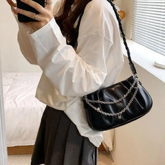 Summer Chain Crossbody Bag Solid Small Flap Women's Handbag