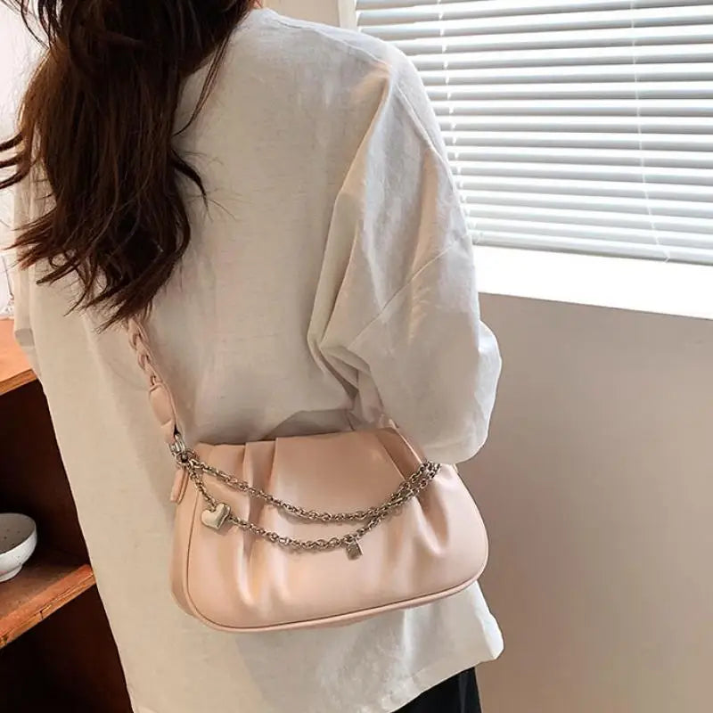 Summer Chain Crossbody Bag Solid Small Flap Women's Handbag