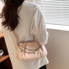 Summer Chain Crossbody Bag Solid Small Flap Women's Handbag