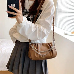 Summer Chain Crossbody Bag Solid Small Flap Women's Handbag