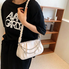 Summer Chain Crossbody Bag Solid Small Flap Women's Handbag