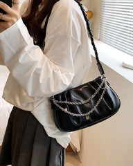 Summer Chain Crossbody Bag Solid Small Flap Women's Handbag