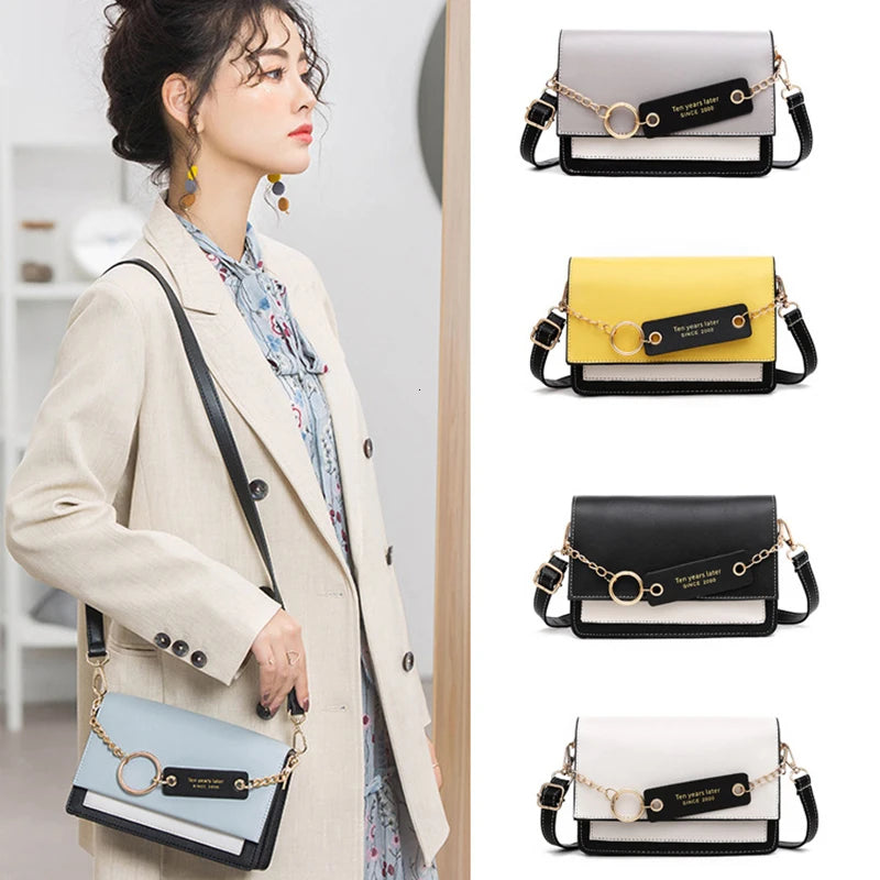 Small Flap Handbags Casual Shoulder Messenger Bag PU Leather Sling Bags For Girl