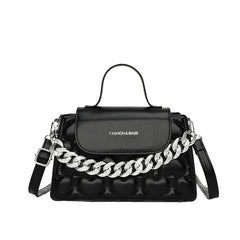 Small PU Leather Handbags Ladies Crossbody Bags Shoulder Bag with Thick Chain