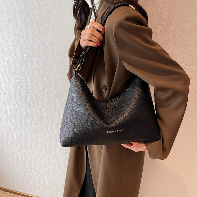 Vintage Soft Leather Handbag Rope Handle Tote Bags Sac A Main Femme Bolsos