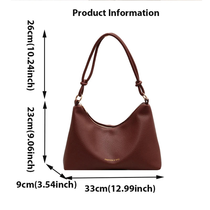 Vintage Soft Leather Handbag Rope Handle Tote Bags Sac A Main Femme Bolsos