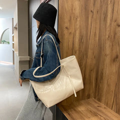 Large Capacity Top-handle PU Leather Tote Bag for Women