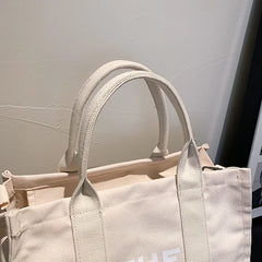 Canvas Tote Bag Large Capacity Women Shoulder Messenger Casual Crossbody