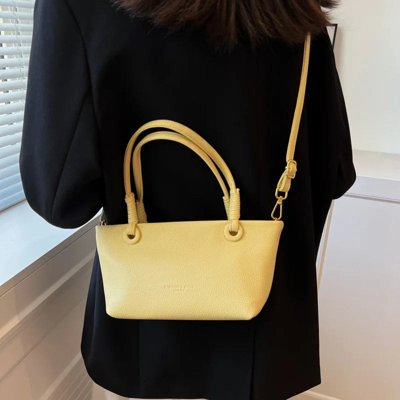 Summer Crossbody Tote Handbags Solid Color Shoulder Bag for Women