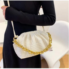 Towel Fabric Cloud Bag Acrylic Chains Women Handbag